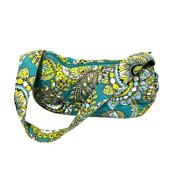 Vera Bradley green blue paisley shoulderbag purse small bag quilted cotton - Picture 4 of 7